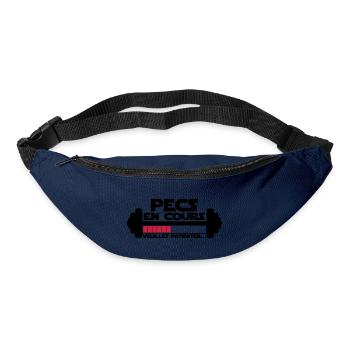 pecs en cours,citations,message,muscu - Sac banane - marine - Devant