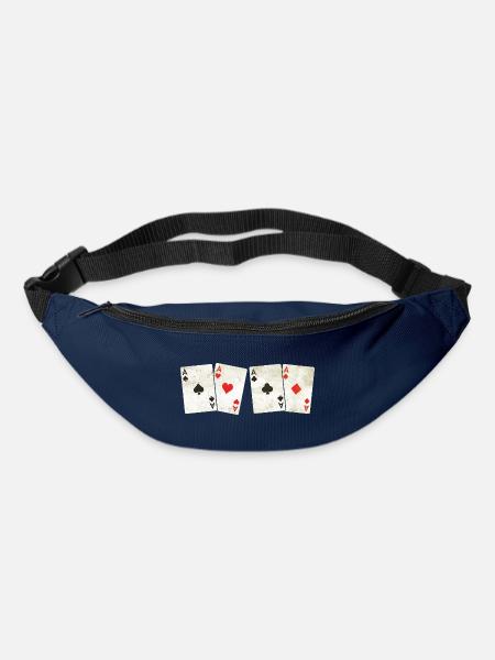 Vintage Retro Aces – Spielkarten – Poker - Gürteltasche - Navy