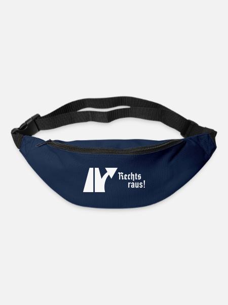 Rechts Raus! (Gegen Rechts / Schild / Fraktur) - Gürteltasche - Navy