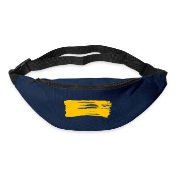Gelber Streifen / Pinselstrich - Rechteck Balken - Gürteltasche - Navy - Vorne