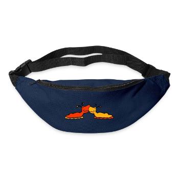 2 Schnecken Kuss Zwei Nacktschnecken Paar Liebe  - Gürteltasche - Navy - Vorne