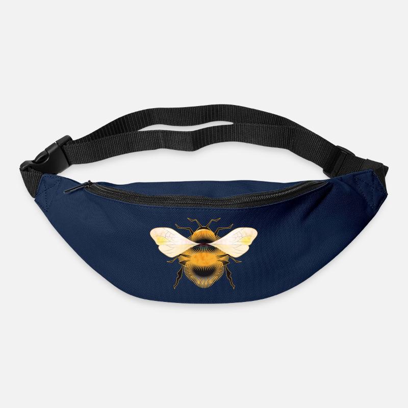 stilisierte Hummel mit irisierenden Flügel - Gürteltasche - Navy