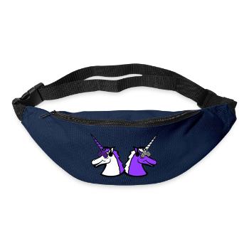 2 Coole DJ Einhörner Zwei Team Party Club Musik - Gürteltasche - Navy - Vorne