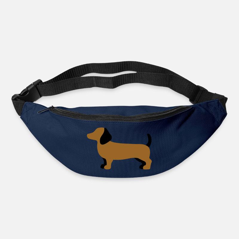 Dackel Silhouette – Minimalistisches Hundedesign - Gürteltasche - Navy