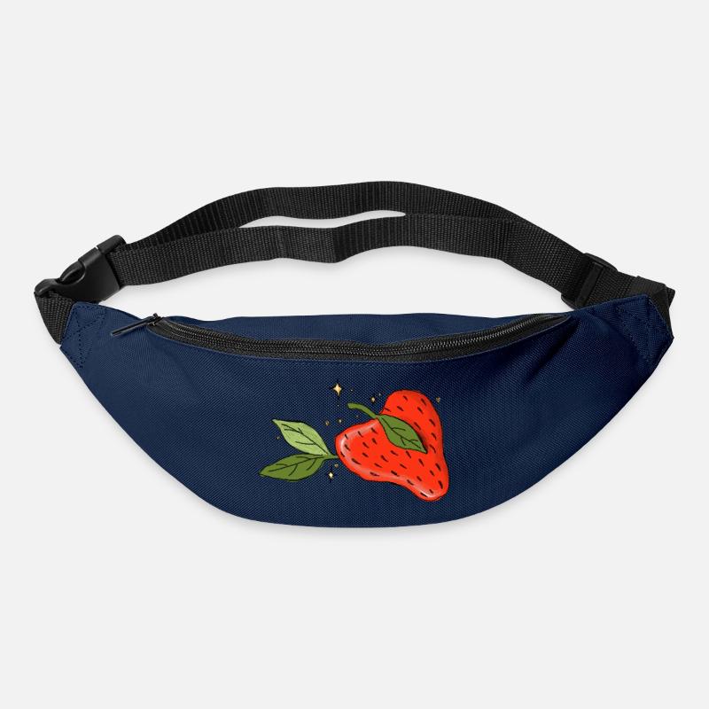 Herz-Erdbeere - Gürteltasche - Navy