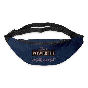 Powerful & Perfectly Imperfect – Rose Gold Design - Bum bag - navy - Front