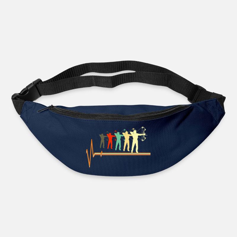 Bogenjagd-Herzschlag-Retro-Bogenschützen-Silhouette - Gürteltasche - Navy
