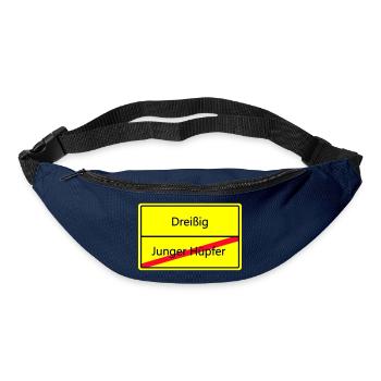 Warnschild Humor: Junger Hüpfler - Gürteltasche - Navy - Vorne