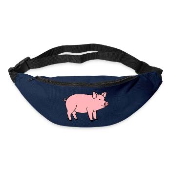 Schwein rosa Metzger Fleischer Geschenk - Gürteltasche - Navy - Vorne