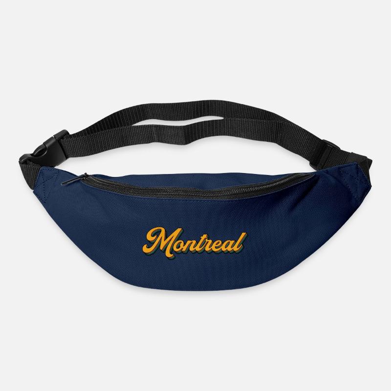 Montréal Retro Script Multicolore Shadow - Sac banane - marine