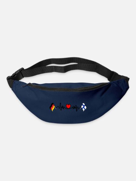 Cardioherz mit Flagge Deutschland und Flagge Finnland - Gürteltasche - Navy