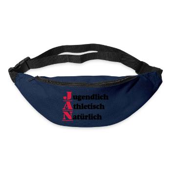 Jan , Vorname,Namensschild,Name,Fun Shirt (25) - Gürteltasche - Navy - Vorne