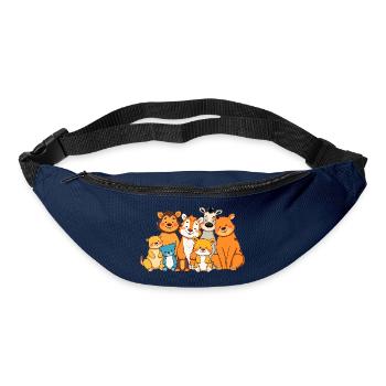Playful Animal Family Comic Design - Bum bag - navy - Front