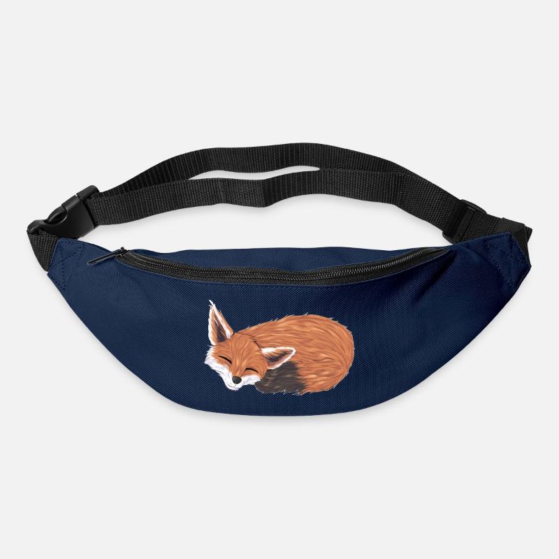 Füchsin im Schlaf mit Warmfarben - Gürteltasche - Navy