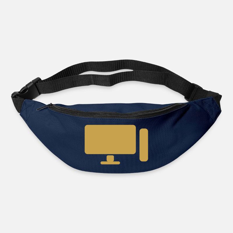 Minimal PC Setup Icon – Gamer Design - Bum bag - navy