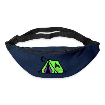 Zelt Lagerfeuer Festival Icon - Gürteltasche - Navy - Vorne