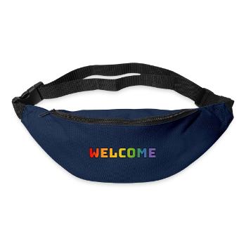 Regenbogen welcome CSD Shirt LGBT lgbtqi queer - Gürteltasche - Navy - Vorne