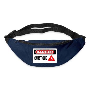 Panneau Danger Caustique - Sac banane - marine - Devant