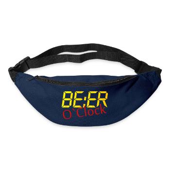Beer o clock Lustiger Bier Spruch Geschenk - Gürteltasche - Navy - Vorne