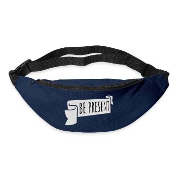 Be present at the moment here and now Quote Text - Bum bag - navy - Front