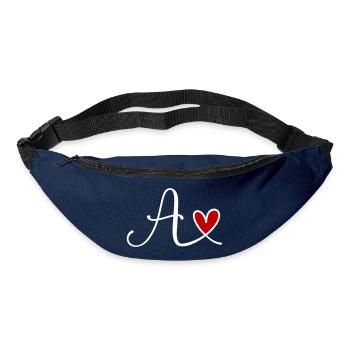 Buchstabe A Monogramm mit Herz - Gürteltasche - Navy - Vorne
