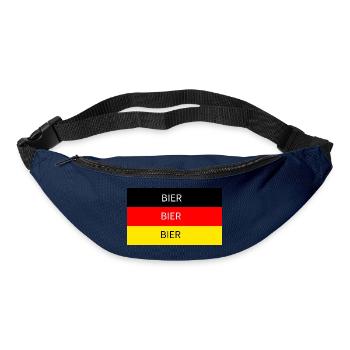 Bier Flagge Schwarz Rot Gold Deutschland - Gürteltasche - Navy - Vorne