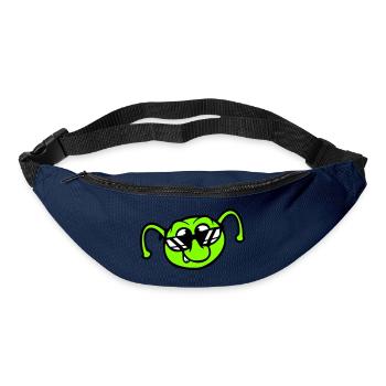 Raupe Sonnenbrille Cool Lächeln Frech Spaß Comic - Gürteltasche - Navy - Vorne