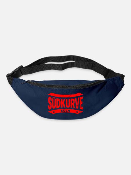 Köln Stadion Südkurve Hoodie in rot, Stolz & Herz - Gürteltasche - Navy