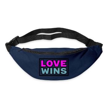 Love Wins Quote Graphic - Bum bag - navy - Front