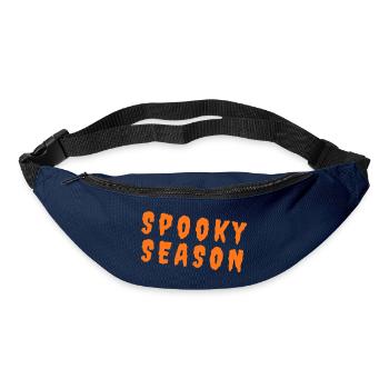 Spooky Season – Pumpkin Orange Typography - Gürteltasche - Navy - Vorne