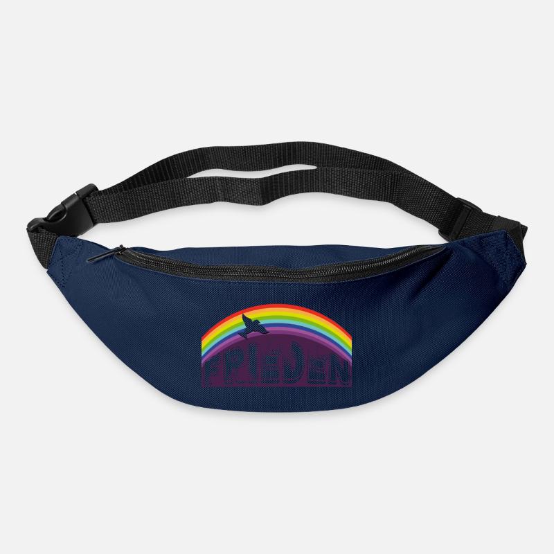 FRIEDEN SCHRIFTZUG mit Regenbogen - Gürteltasche - Navy
