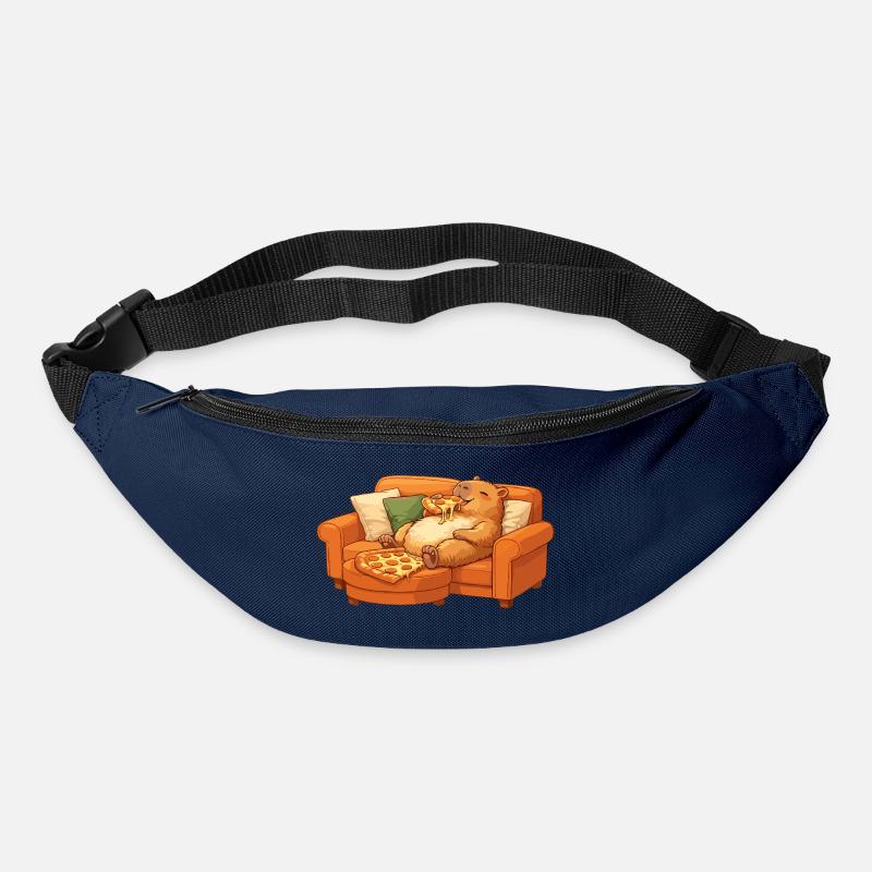 Capybara Sofa Pizza Relaxed Relax Motif - Bum bag - navy