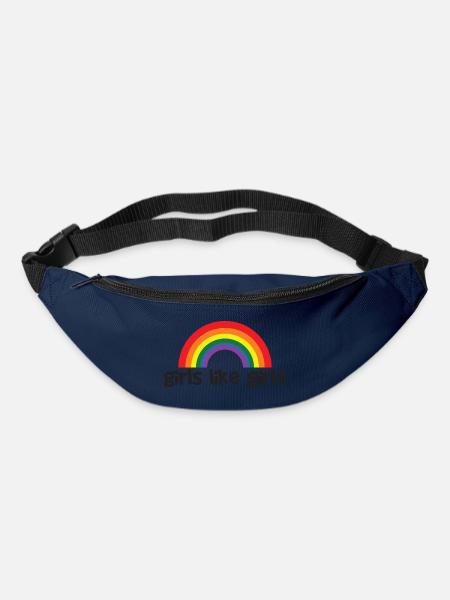 Girls like girls - rainbow pride LGBTQ design - Gürteltasche - Navy