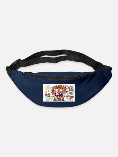 Kunterbuntes Cartoongesicht - Gürteltasche - Navy