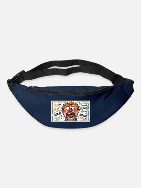 Hunger-Karikatur: Explosiver Cartoonlook - Gürteltasche - Navy