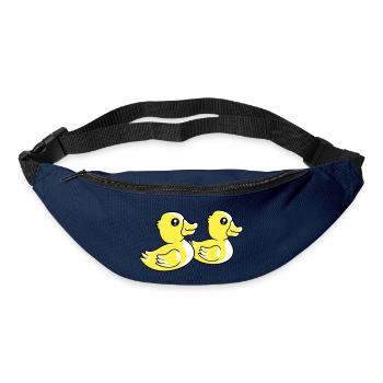 2 Ducks Swimming Water Couple Two Friends Team - Bum bag - navy - Front
