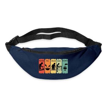 Retro Baker Schritte Messen Mischen Kneten Backen Geschenk - Gürteltasche - Navy - Vorne