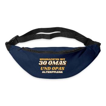 Weihnachten mit 30 Omas und Opas - Altenpflege - Gürteltasche - Navy - Vorne