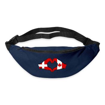 Danemark Canada en forme de coeur avec les mains - Sac banane - marine - Devant