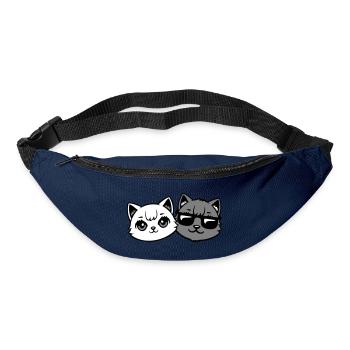 Cute Kittens Cool Male Couple Black and White Cats - Bum bag - navy - Front