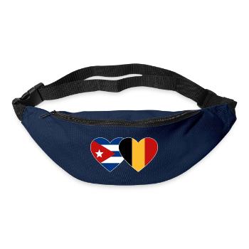 Cœur du drapeau de Cuba Belgique - Sac banane - marine - Devant
