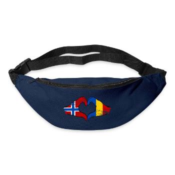 Norwegen Rumänien Flagge Hände Herzform used - Gürteltasche - Navy - Vorne