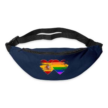Spanien Regenbogen Flagge Herz used - Gürteltasche - Navy - Vorne