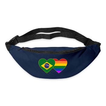 Brasilien Regenbogen Flagge Herz - Gürteltasche - Navy - Vorne