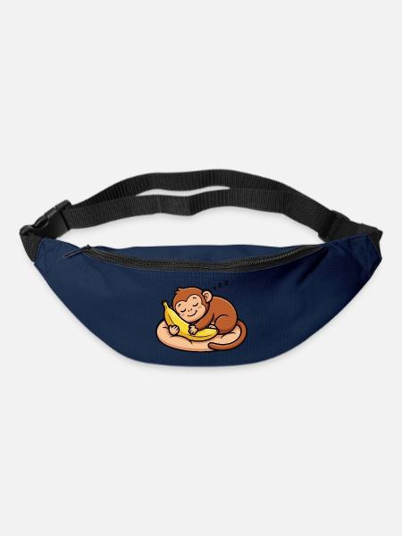 Schlafender Affe mit Banane - Gürteltasche - Navy