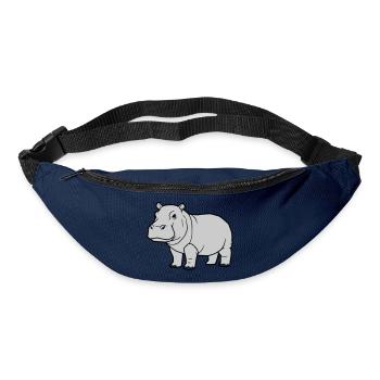 Nilpferd Stehend Comic Tier Zoo - Gürteltasche - Navy - Vorne