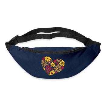 Great flowerpower heart, colorful - Bum bag - navy - Front