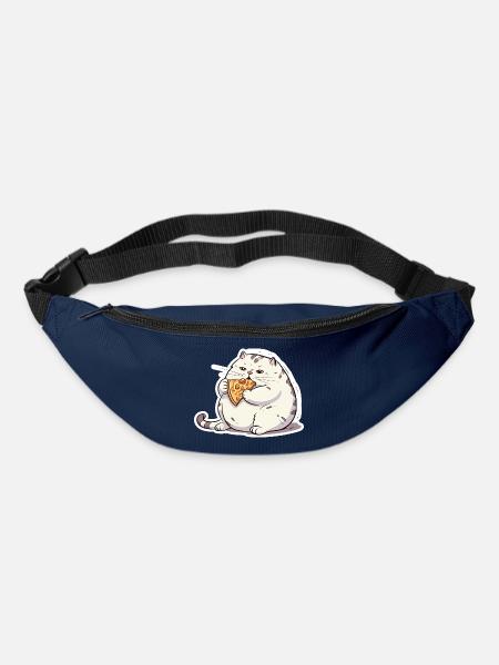 Dicke runde Katze hat nur an Pizza interesse - Gürteltasche - Navy