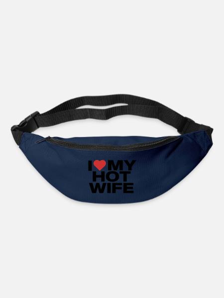 I Love My Hot Wife - Humorvolle Liebeserklärung - Gürteltasche - Navy