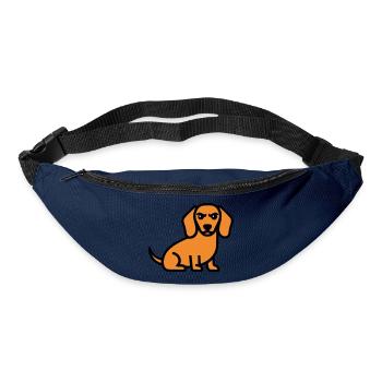 Dackel Hund Braun Comic - Gürteltasche - Navy - Vorne